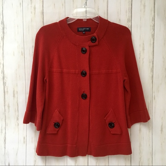 Jones New York Sweaters - Jones NY Signature burnt orange cardigan - S
